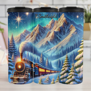 Aurora-Bergzug Arktische Reise Thermosbecher