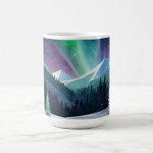 Aurora Borealis 2D Tasse | Snowy Forest & Mountain (Mittel)