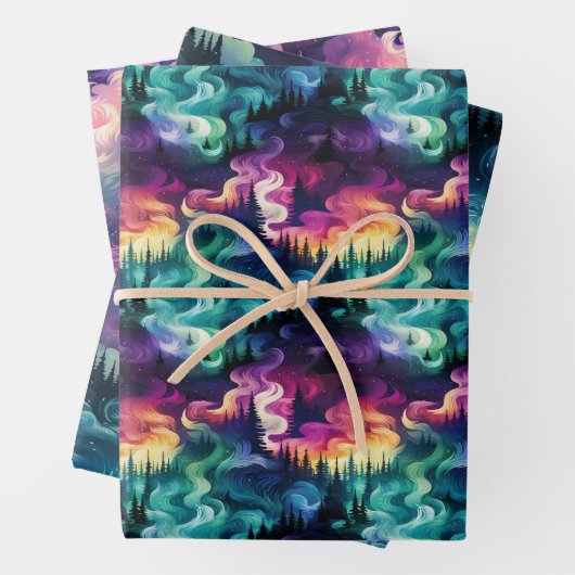 Aurora Borealis 3D Dreamscape: Ätherisches Design Geschenkpapier Set (Beispiel)