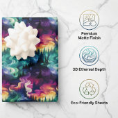 Aurora Borealis 3D Dreamscape: Ätherisches Design Geschenkpapier Set