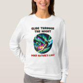 Aurora Borealis Abenteuer Skifahren T-Shirt (Vorderseite)