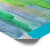 Aurora Borealis abstrakte Wasserfarbe Poster (Ecke)