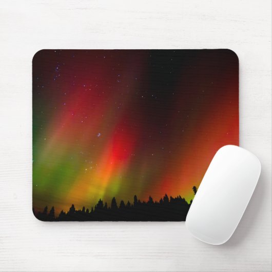 Aurora Borealis and trees Mousepad (Mit Mouse)