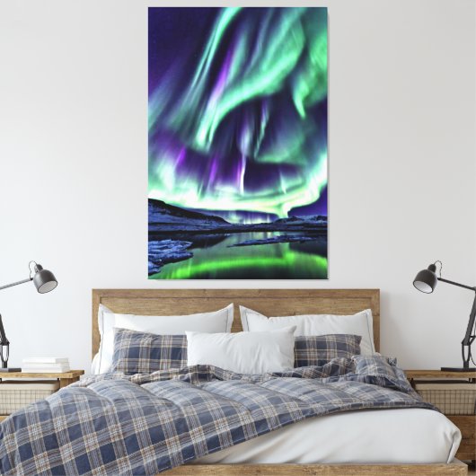 Aurora Borealis Art Canvas Leinwanddruck (Insitu (Schlafzimmer))