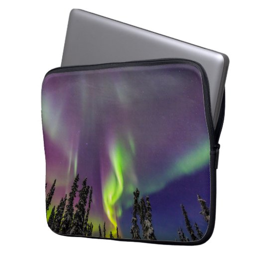 Aurora Borealis | Banken, Alaska Laptopschutzhülle (Vorderseite Links)
