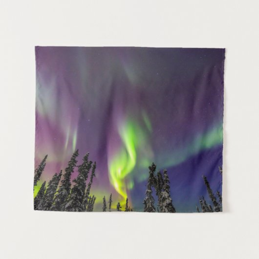 Aurora Borealis | Banken, Alaska Wandteppich (Vorderseite (Horizontal))