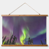 Aurora Borealis | Banken, Alaska Wandteppich Mit Holzrahmen (Vorne)