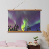 Aurora Borealis | Banken, Alaska Wandteppich Mit Holzrahmen (Schlafzimmer)