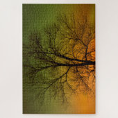 Aurora Borealis & Baum der Schwarzpappel Puzzle (Vertikal)