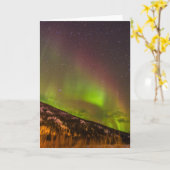 Aurora Borealis | Berge Fairbanks Alaska Karte (Gelbe Blume)