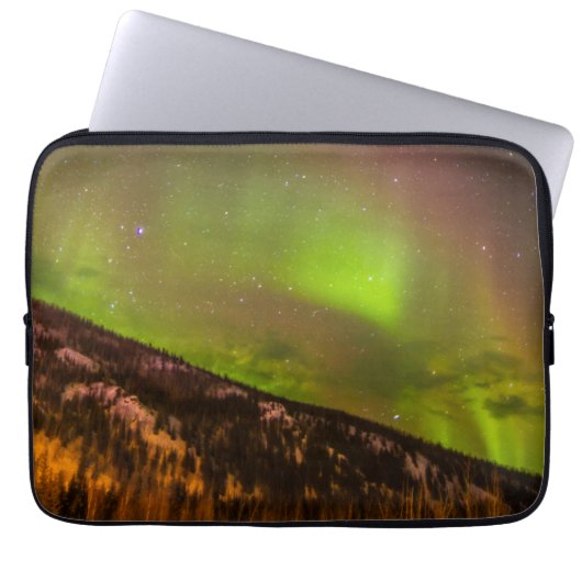 Aurora Borealis | Berge Fairbanks Alaska Laptopschutzhülle (Vorderseite)