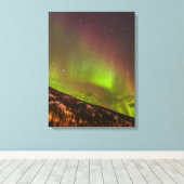 Aurora Borealis | Berge Fairbanks Alaska Leinwanddruck (Insitu (Holzboden))