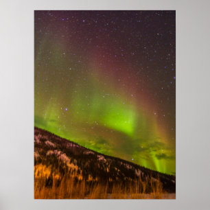 Aurora Borealis Berge Fairbanks Alaska Poster
