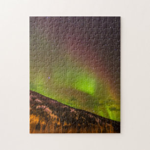 Aurora Borealis Berge Fairbanks Alaska Puzzle