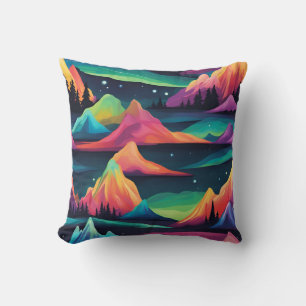 Aurora-Borealis-Berge und Nordlichter Kissen