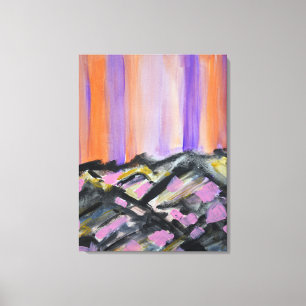 Aurora-Borealis-Berglandschaft Leinwanddruck