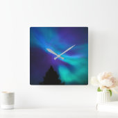 Aurora Borealis | Canada Ontario Sudbury Quadratische Wanduhr (Zuhause)