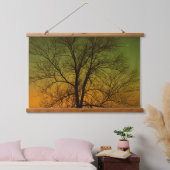 Aurora Borealis & Cottonwood Tree Wandteppich Mit Holzrahmen (Schlafzimmer)
