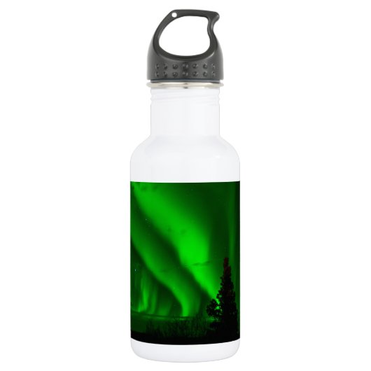 Aurora borealis edelstahlflasche (Vorderseite)