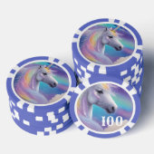 Aurora Borealis Fantasy Rainbow Glitzer Unicorn Pokerchips (Stapel)