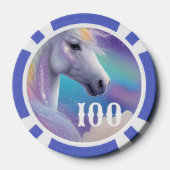 Aurora Borealis Fantasy Rainbow Glitzer Unicorn Pokerchips (Rückseite)
