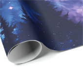 Aurora Borealis Forest Space Landschaft Geschenkpapier (Rolleneckpunkt)