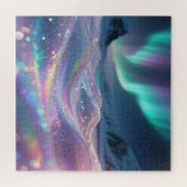 Aurora Borealis Funkelnde Wellen Fantasie Puzzle (Horizontal)