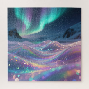 Aurora Borealis Funkelnde Wellen Fantasie Puzzle