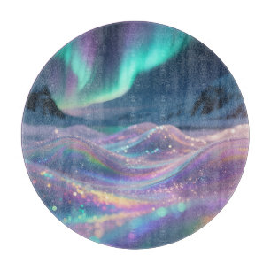 Aurora Borealis funkelnde Wellen Fantasie Schneidebrett