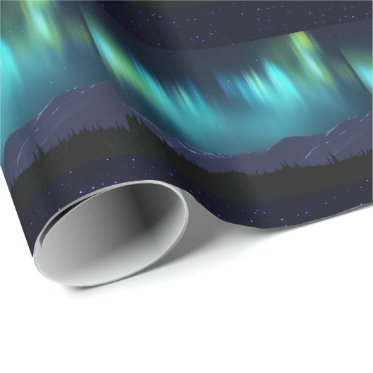 Aurora Borealis Geschenkpapier (Rolleneckpunkt)