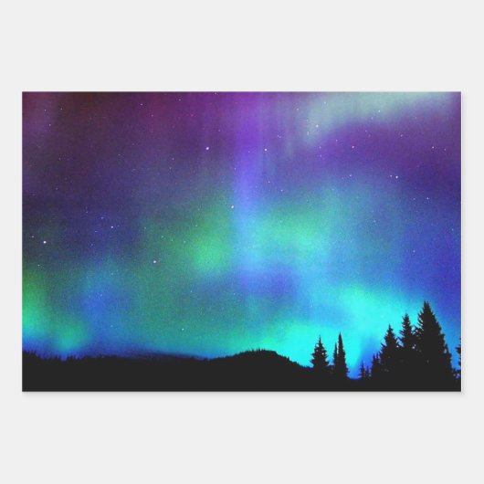 Aurora borealis geschenkpapier set (Vorderseite 2)