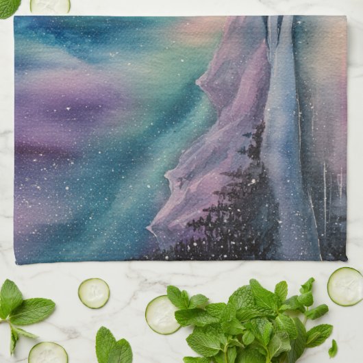 Aurora Borealis Geschirrtuch (Gefaltet)