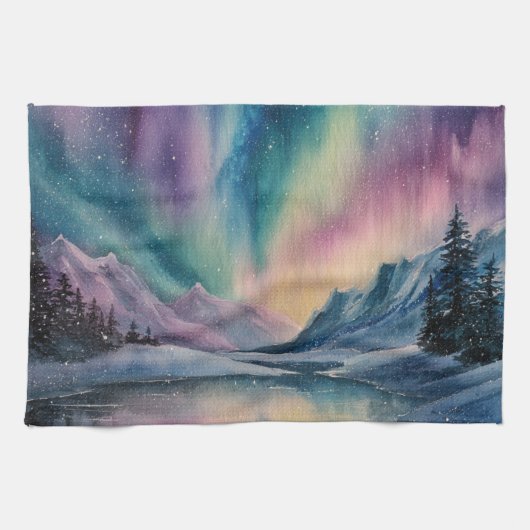 Aurora Borealis Geschirrtuch (Horizontal)