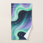 Aurora Borealis, grün und Lila Badhandtuch Set (Handtuch)