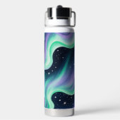 Aurora Borealis, grün und Lila Trinkflasche (Hinten)
