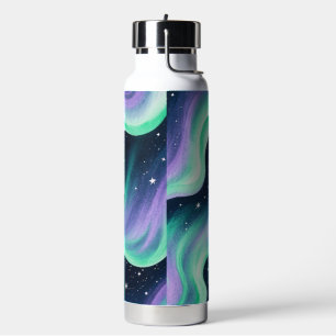 Aurora Borealis, grün und Lila Trinkflasche