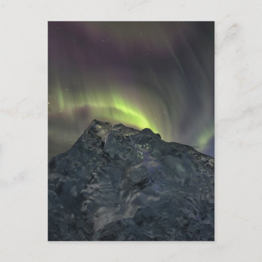 Aurora Borealis | Iceberg Jokulsarlon Island Postkarte (Vorderseite)