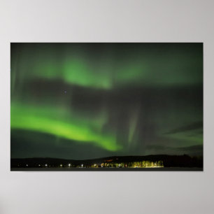Aurora borealis im Himmel Poster