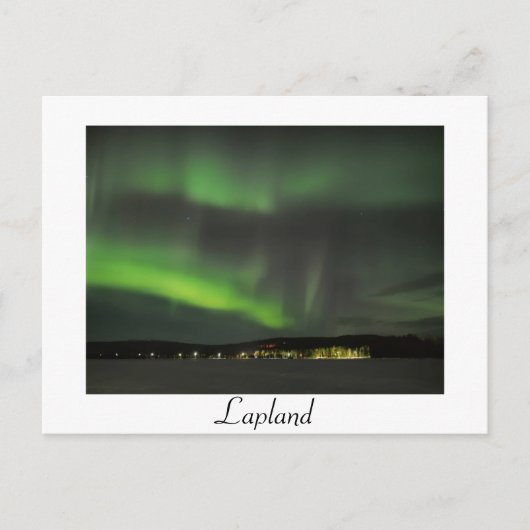 Aurora borealis im Himmel weiße Postkarte (Vorderseite)