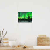 Aurora borealis im Winterposter Poster (Küche)