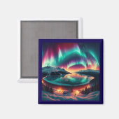 Aurora Borealis in Alaska Magnet (Vorderseite/Rückseite)