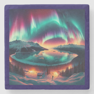 Aurora Borealis in Alaska Steinuntersetzer