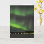 Aurora borealis in der Himmelgrußkarte Karte (Gelbe Blume)