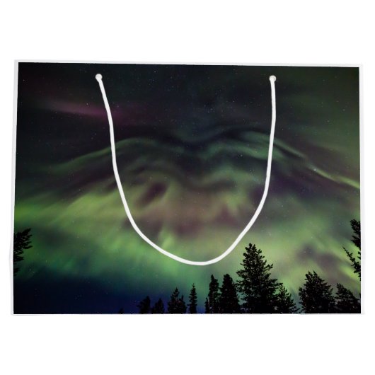 Aurora borealis in finnischem Lappland Große Geschenktüte (Rückseite)