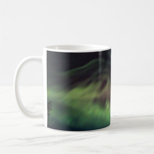 Aurora borealis in finnischem Lappland Kaffeetasse (Links)