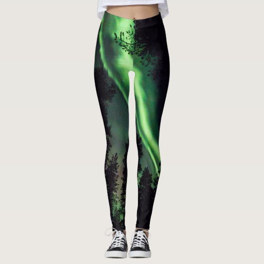 Aurora borealis in finnischem Lappland Leggings (Vorderseite)