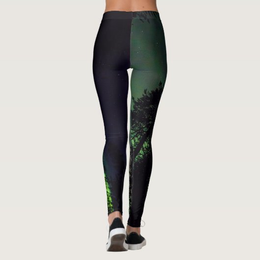 Aurora borealis in finnischem Lappland Leggings (Rückseite)