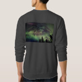 Aurora borealis in finnischem Lappland Sweatshirt (Rückseite)