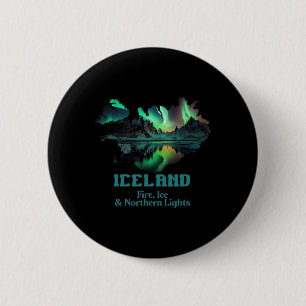 Aurora-Borealis-Insel-Natur-Feuer-Eis-Camping-Wand Button
