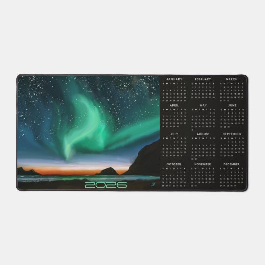 Aurora Borealis - Kalender 2026 Schreibtischunterlage (Vorderseite)